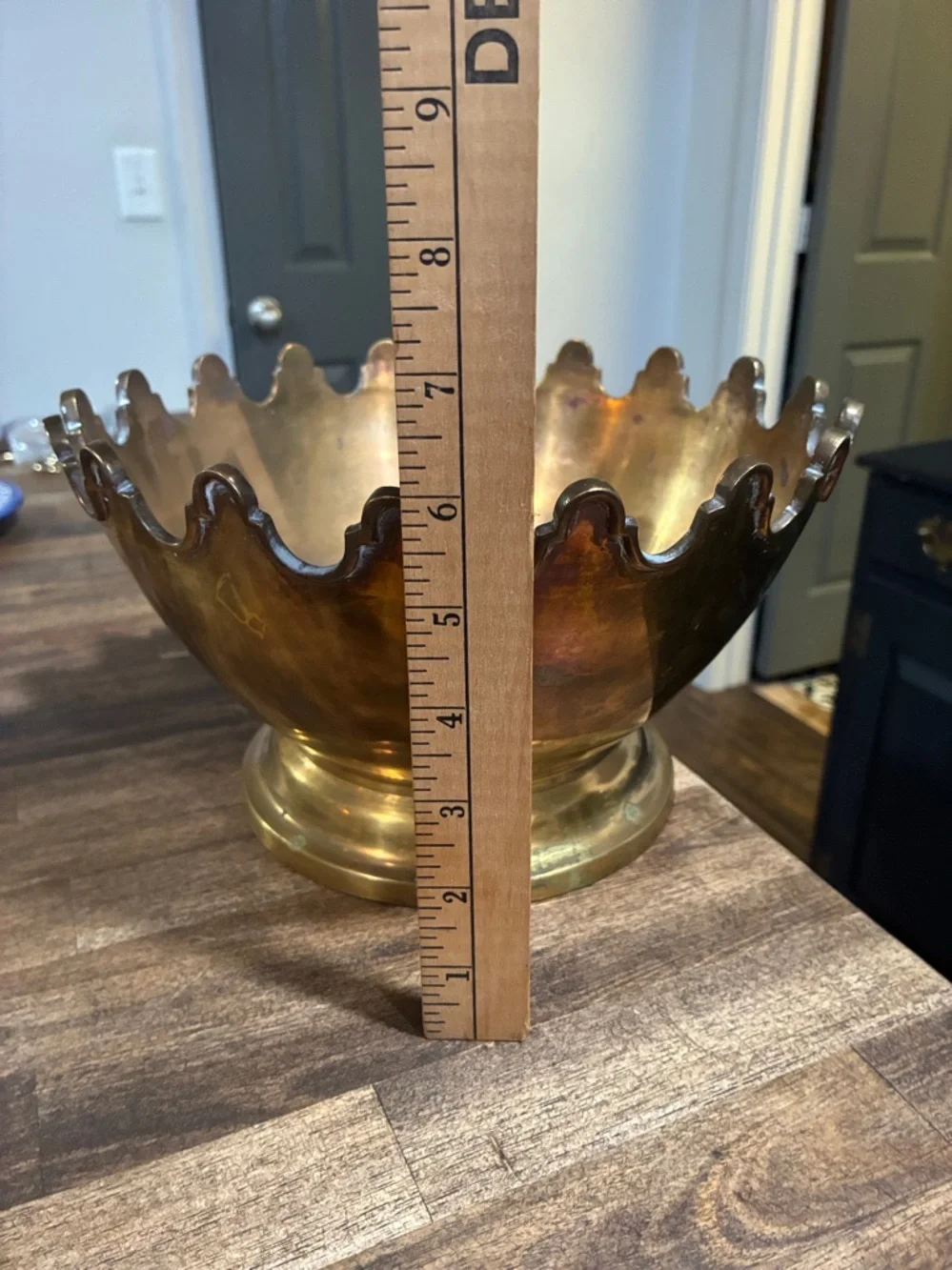 Brass Scalloped Decorative Bowl/Planter - Picture 5 of 6